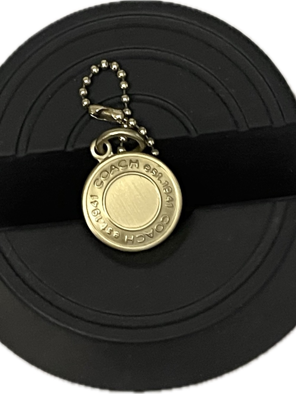 Coach Gold Tone Snap Head Charm w/ Ball Chain